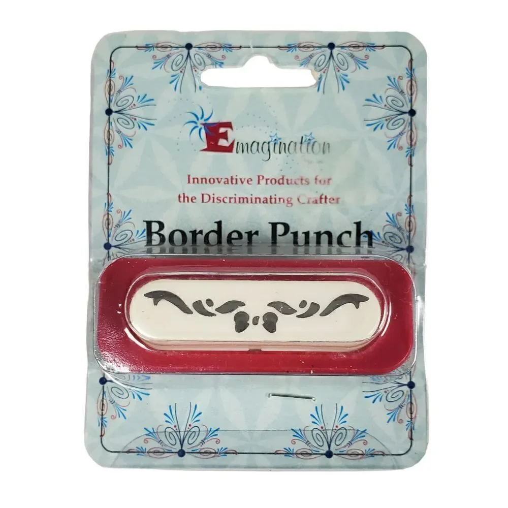 Decorative Border Punch Lot of 2 Marvy Uchida Emagination Ribbon Heart New Used